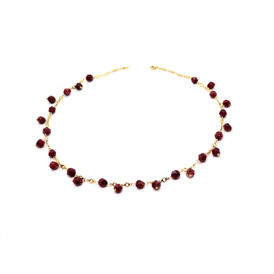 Red agate necklace and bracelet set - Κοσμήματα En Chriso